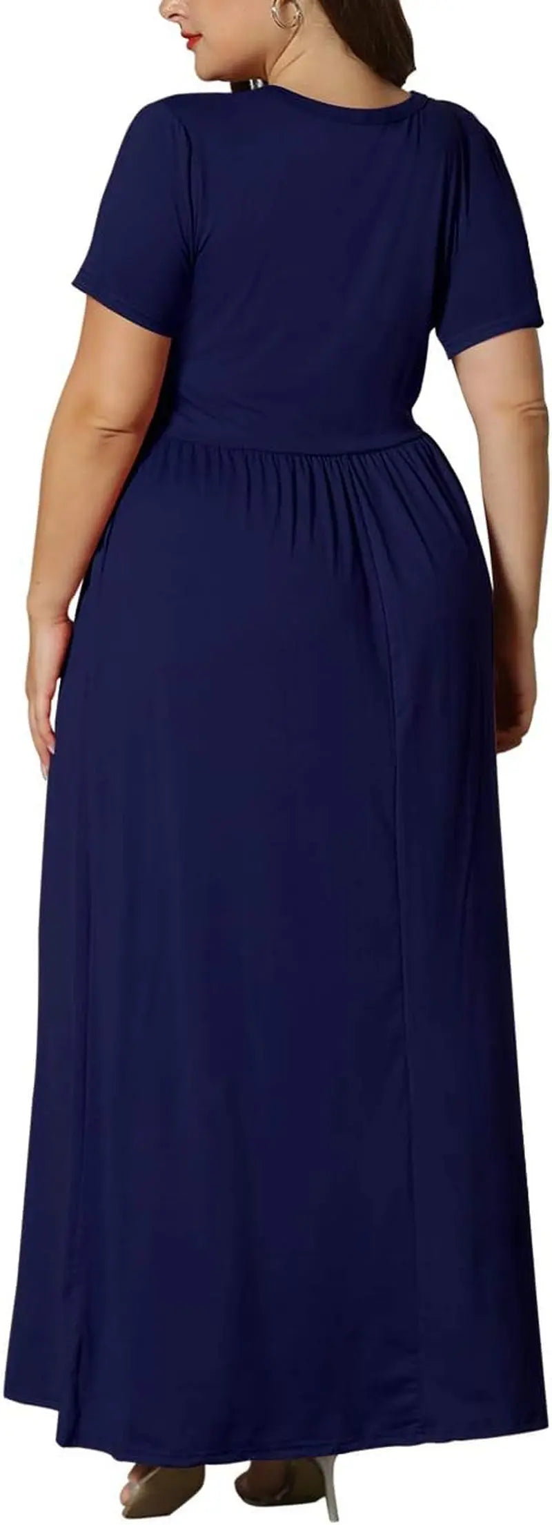 Women’S plus Size Maxi Dresses for Curvy Women Summer Casual Short Sleeve 2026 Long Dress 14W-26W