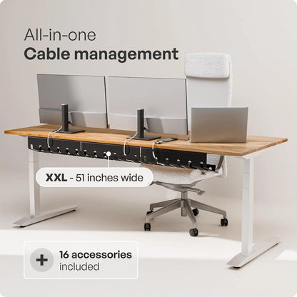 Cable Management under Desk for Easy Mounting Under-Table I Set of 3 - with 10X Cable Ties I Desk Organizer for Office/Home Office Table Thoughtful Cable Tray Holder