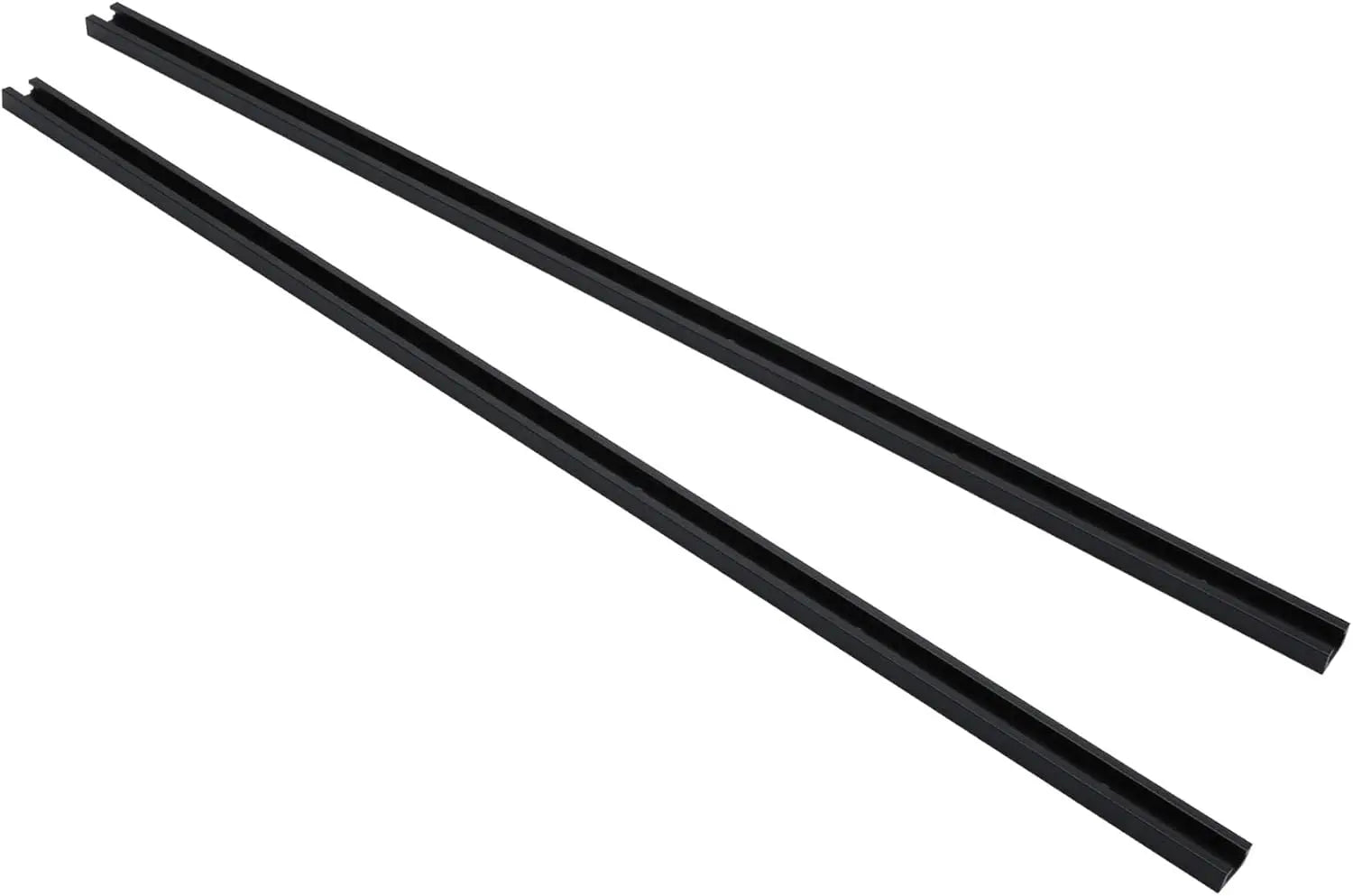 Aluminum 24" T-Track for Woodworking –Double Cut Profile Universal with Predrilled Mounting Holes -Woodworking and Clamps-Fine Sandblast Black Anodized 2PK