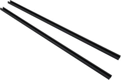 Aluminum 24" T-Track for Woodworking –Double Cut Profile Universal with Predrilled Mounting Holes -Woodworking and Clamps-Fine Sandblast Black Anodized 2PK