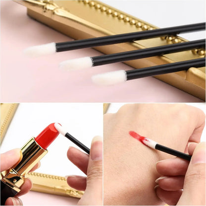 200 Pieces Disposable Lip Wands, Lip Brushes, Lipstick & Gloss Applicators Lint Free Makeup Applicator Brush Beauty Tool