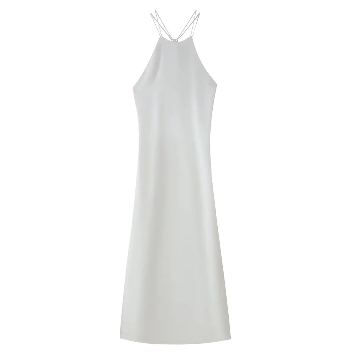 Women Clothing Products Back Decorative Satin Sling Dress Wanita Store