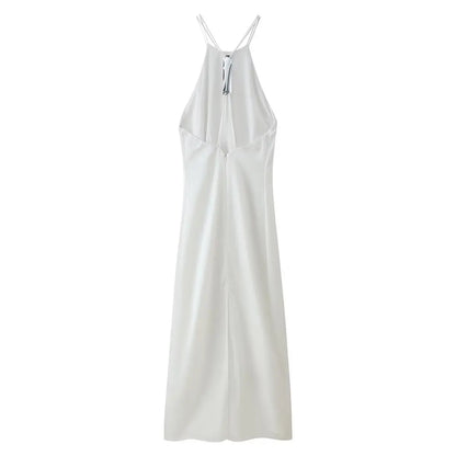 Women Clothing Products Back Decorative Satin Sling Dress Wanita Store