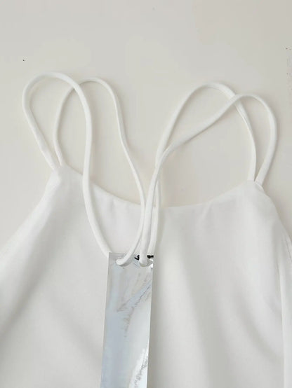 Women Clothing Products Back Decorative Satin Sling Dress Wanita Store