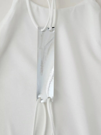 Women Clothing Products Back Decorative Satin Sling Dress Wanita Store