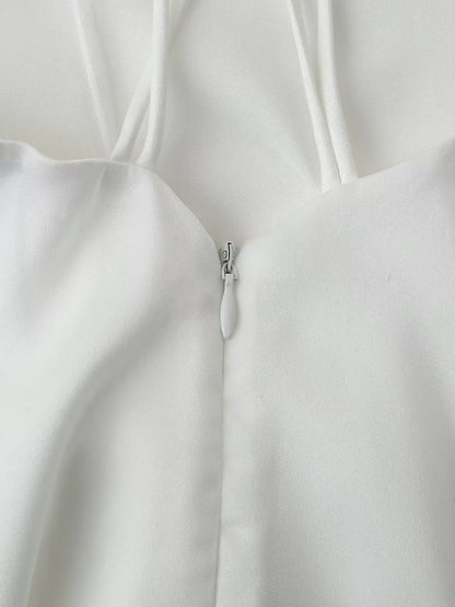 Women Clothing Products Back Decorative Satin Sling Dress Wanita Store