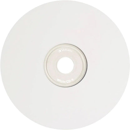 CD-R Blank Discs 700MB 80 Minutes 52X Recordable Disc for Data and Music with Blank White Surface - 100 Pack Spindle