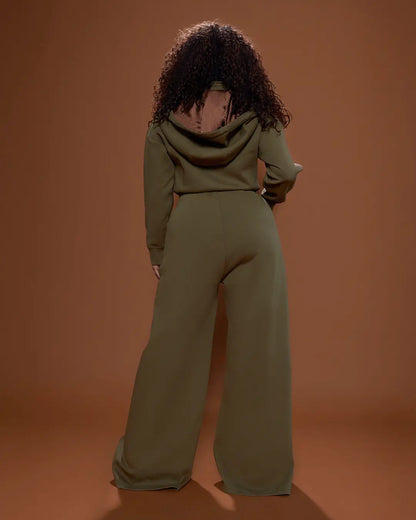 Green Satin Lined Jumpsuit KINApparel