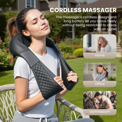 Cordless Neck Back Massager with Heat, 4D Shiatsu Shoulder Massager for Pain Relief, Gifts for Mom Dad