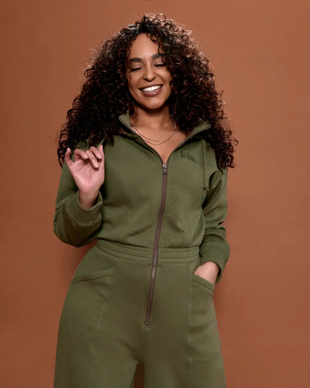 Green Satin Lined Jumpsuit KINApparel