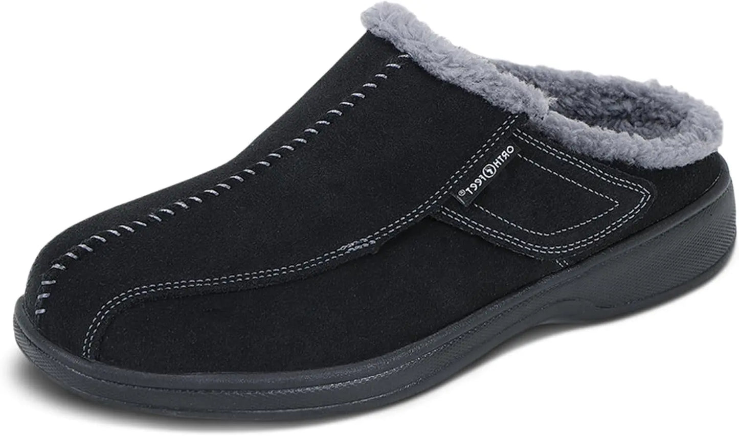 Men'S Orthopedic Asheville Adjustable Faux Fur Lined Slipper