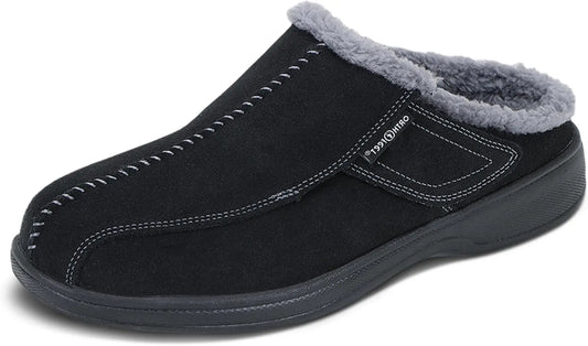 Men'S Orthopedic Asheville Adjustable Faux Fur Lined Slipper