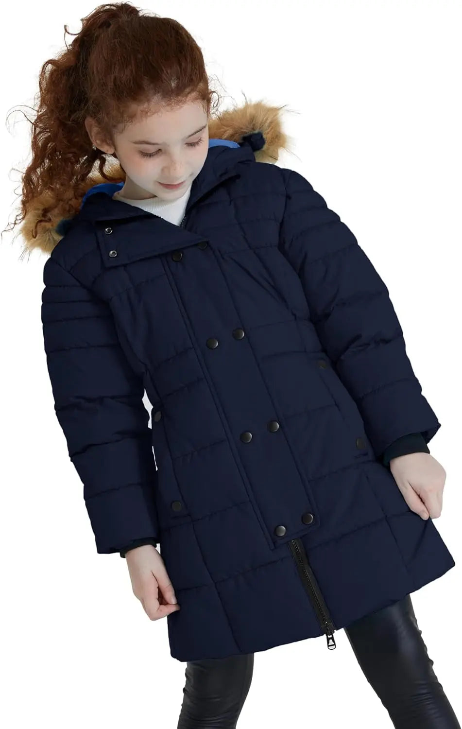 Girls' Long Winter Coat Waterproof Warm Puffer Jacket Hooded Snow Parka