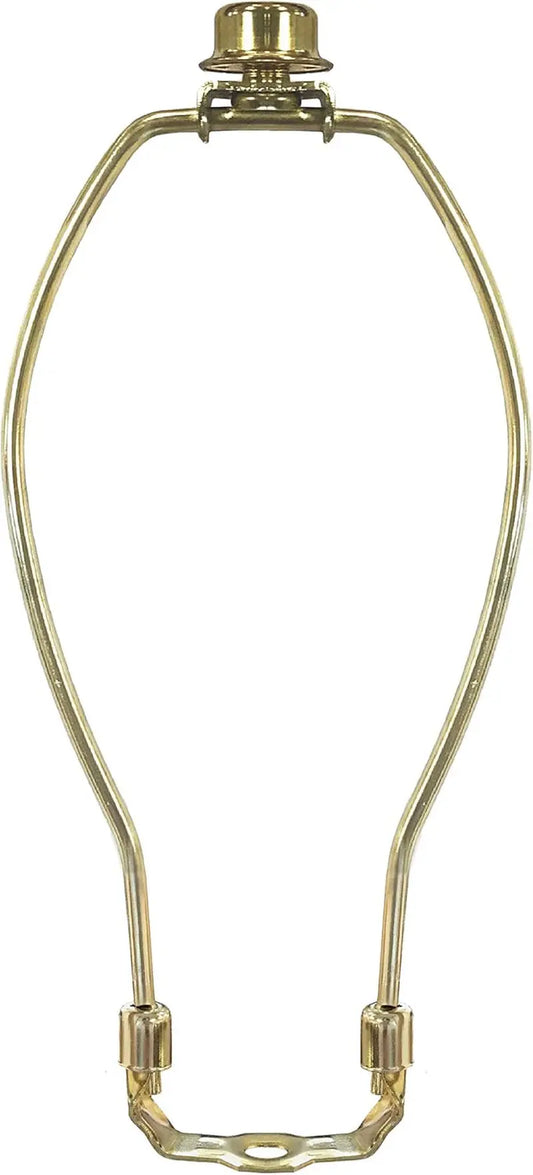 HA-1001-7BR-1 Heavy Duty Harp for Lamp Shade Holder, 7 Inch, Polished Brass Base