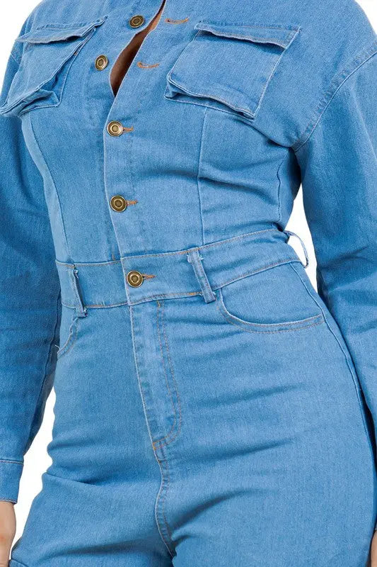 WOMEN FASHION DENIM JUMPSUIT BY CLAUDE