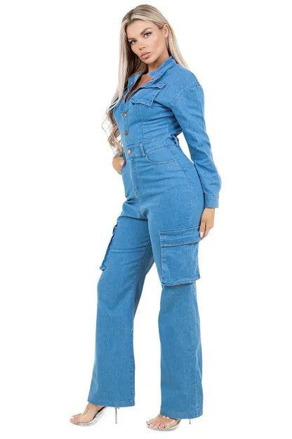 WOMEN FASHION DENIM JUMPSUIT BY CLAUDE