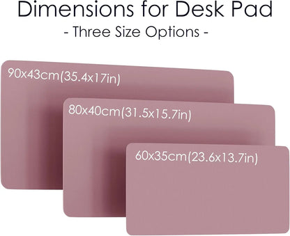 Leather Desk Pad Protector, Waterproof Mouse Pad, PU Desk Mat, Office Desk Cover, Desk Writing Mat for Office/Home/Work/Cubicle (Purple/Pink) 23.7X13.8 In