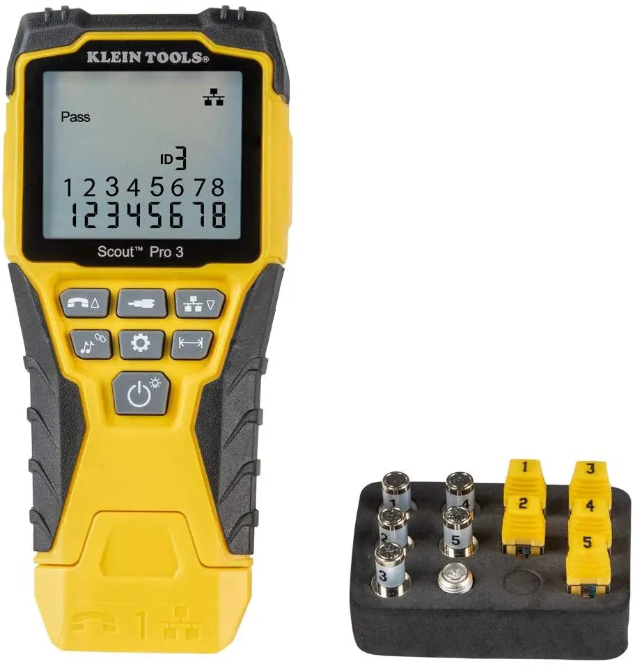 Klein Tools VDV501-851 Cable Tester Kit with Scout Pro 3 for Ethernet / Data, Coax / Video and Phone Cables, 5 Locator Remotes