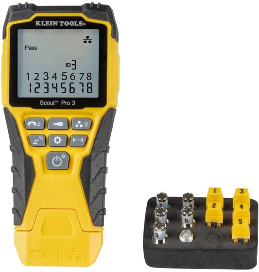 Klein Tools VDV501-851 Cable Tester Kit with Scout Pro 3 for Ethernet / Data, Coax / Video and Phone Cables, 5 Locator Remotes