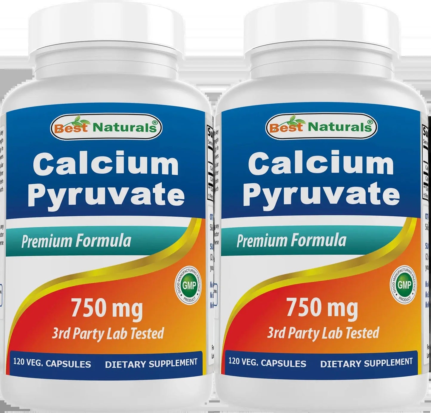 2 Pack  Calcium Pyruvate 750 Mg 120 Capsules