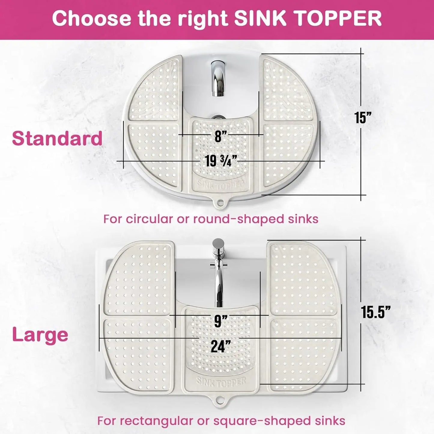 Bathroom Counter Cover & Storage Saver, Foldable Mat for Hot Tools, Hair Styling & Makeup, Beauty Brush Cleaning Mat, RV Camper Sink Cover & for Small Spaces (Standard Pacific Blue)