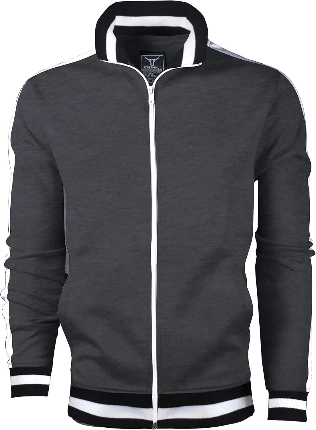 -TRACK JACKET Mens Urban Hip Hop Premium Track Jacket - Slim Fit Side Taping Sportswear Urbanwear Streetwear Top