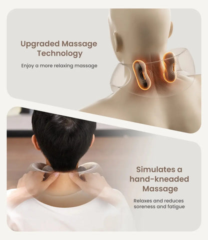 Shiatsu Neck and Shoulder Massager with 2 Levels Heat, Cordless Deep Tissue Massage with Music Playable Bluetooth