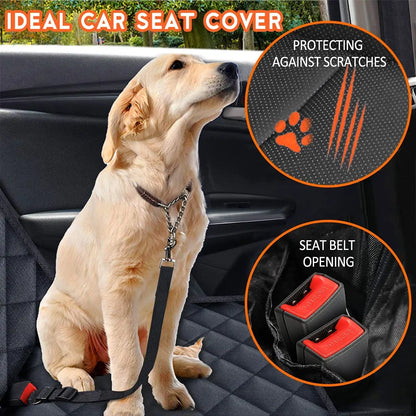 Dog Car Seat Cover, Back Seat Cover for Dogs Pet Car Seat Protector Waterproof Bench Car Seat Cover, Non-Slip Rear Seat Cover Fits Middle Armrest for Most Cars Suvs Trucks - Black