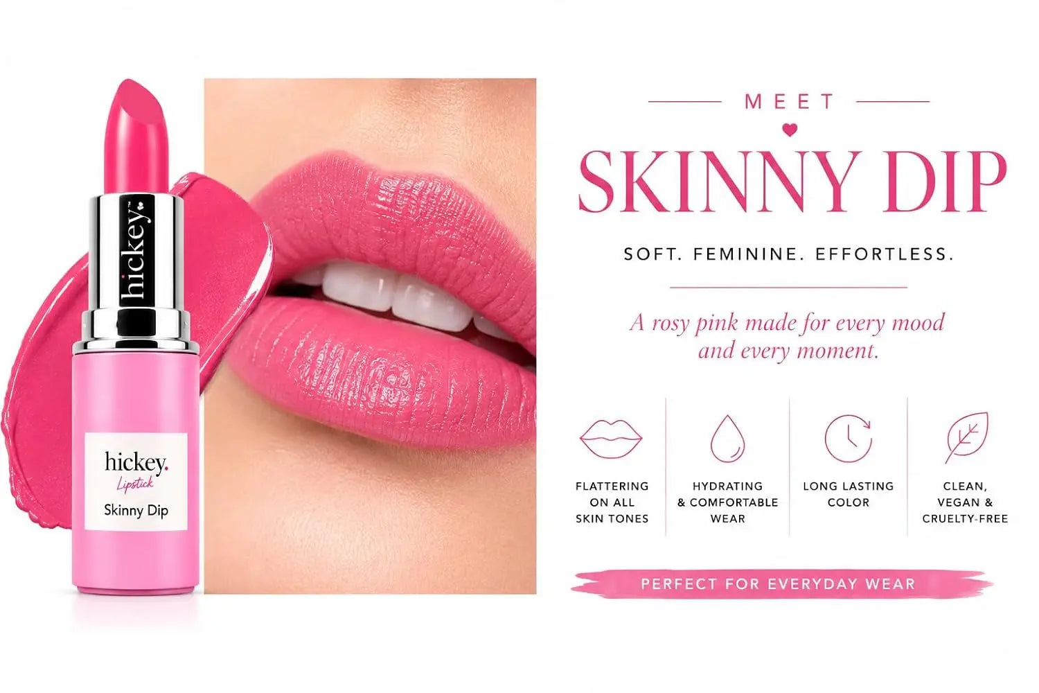 Lipstick Fashion Week Collection, 5 Piece Refill Set (Mile High, Birthday Suit, Walk of Shame, Beach Babe, Skinny Dip), Long Lasting Hydrating Lipstick for Women, Vegan & Gluten-Free