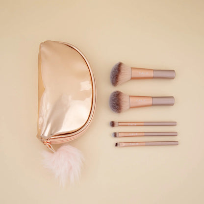 Cala&reg; Icon Gold Make Up Face & Eye Brush Travel Set GreaterGood