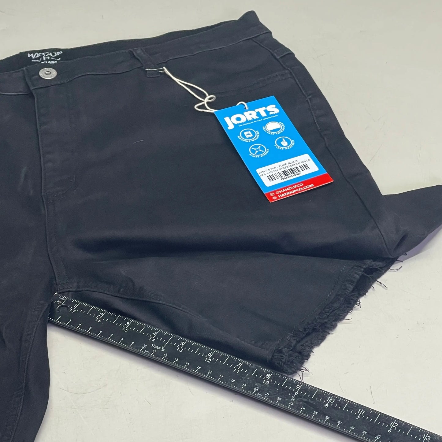 HANDUP APPAREL Jorts 5.5" XXXL Men's Pure Black STRE3254XXX PayWut