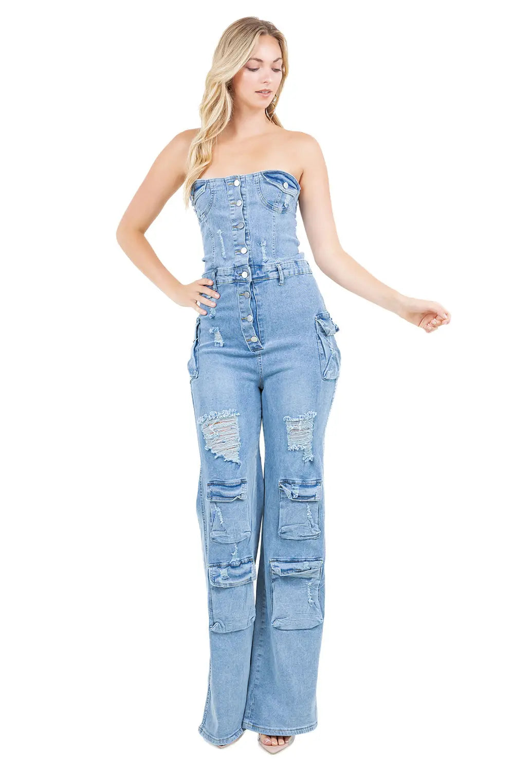 WOMEN FASHION DENIM JUMPSUIT BY CLAUDE