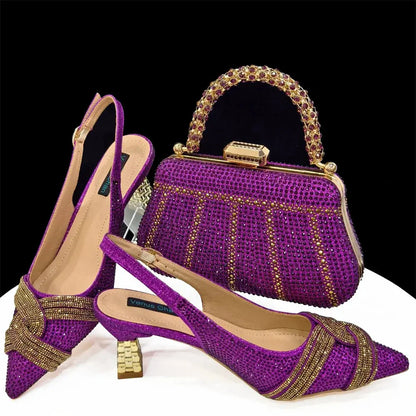 Women's Shoes and Bag Set with Rhinestone ED129 EdleessFashion