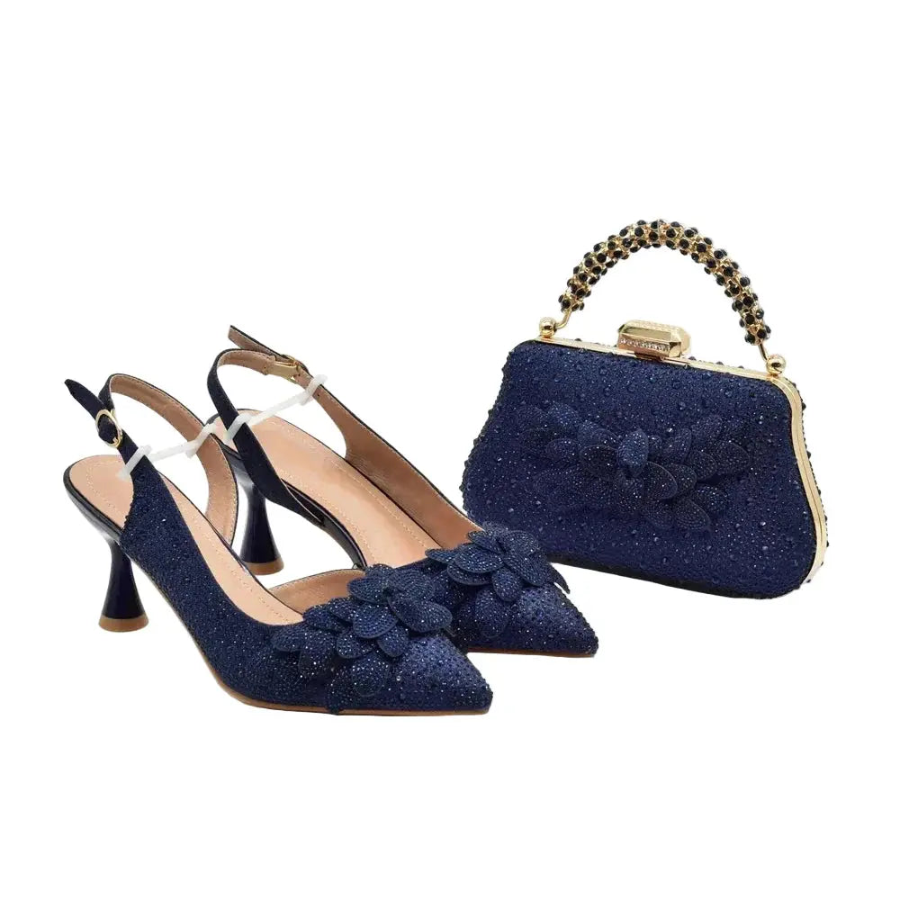 Women's Wedding Pointed Toe Shoes and Bag Set- ED123 EdleessFashion
