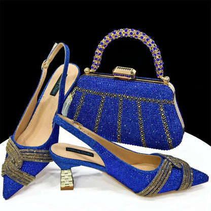 Women's Shoes and Bag Set with Rhinestone ED129 EdleessFashion