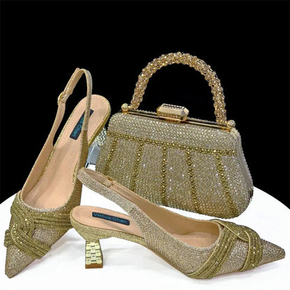 Women's Shoes and Bag Set with Rhinestone ED129 EdleessFashion