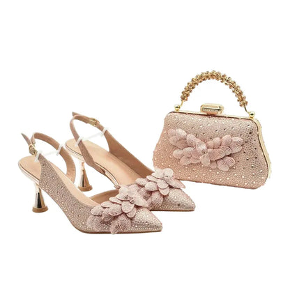 Women's Wedding Pointed Toe Shoes and Bag Set- ED123 EdleessFashion