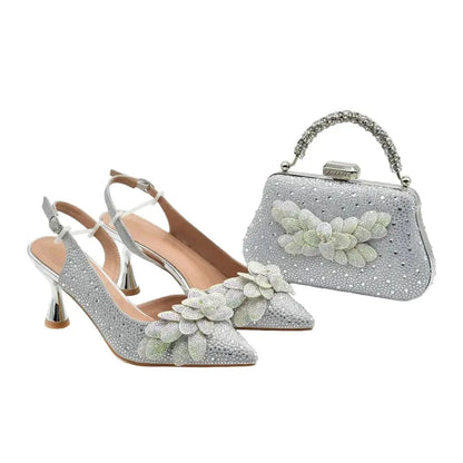 Women's Wedding Pointed Toe Shoes and Bag Set- ED123 EdleessFashion