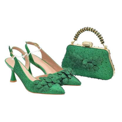 Women's Wedding Pointed Toe Shoes and Bag Set- ED123 EdleessFashion