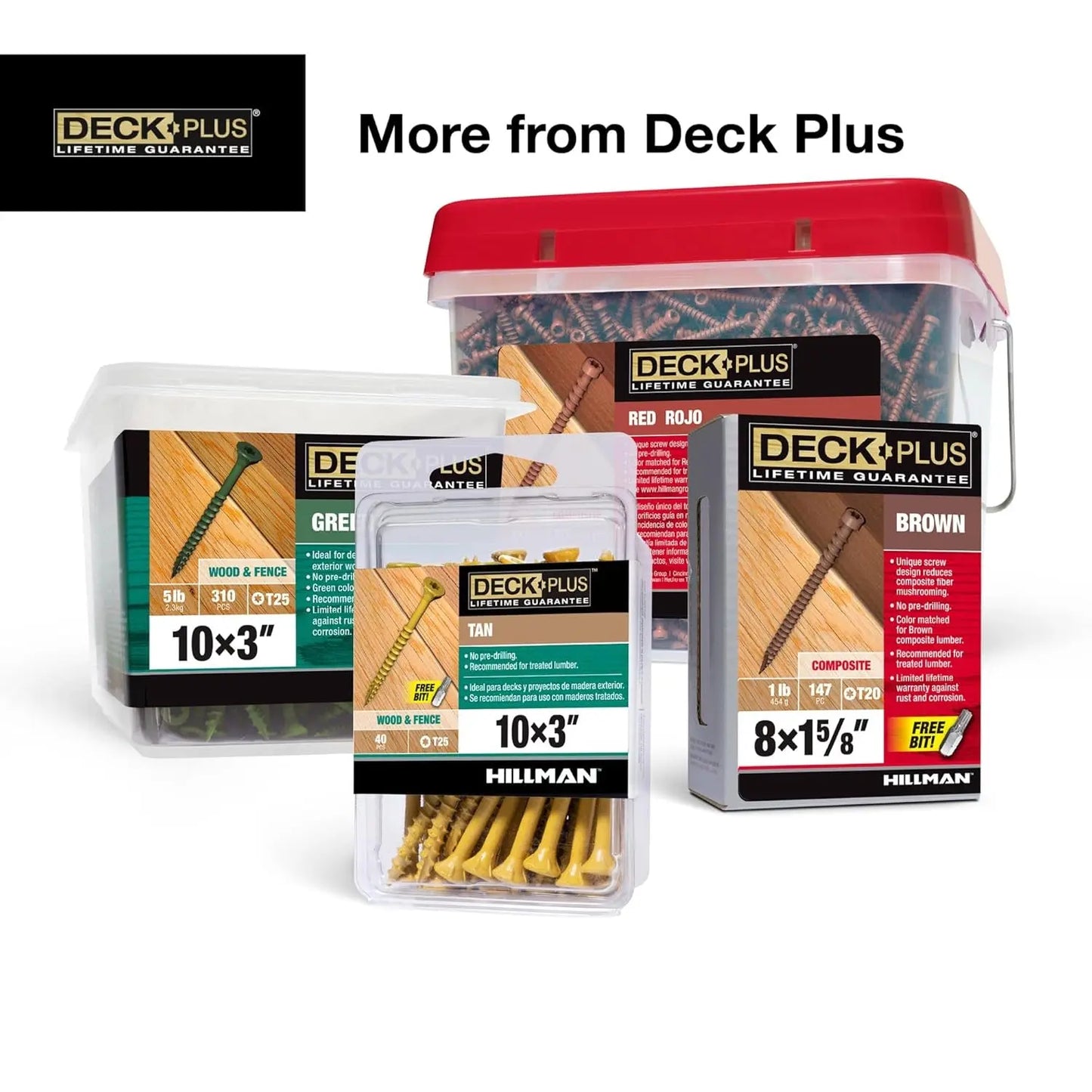 2-1/2 Inch Epoxy Coated Exterior Wood and Fence Screws #10 X 2-1/2" Torx/Star Drive Included Coarse Thread, Outdoor Rust Resistant Decking Screw, Tan, 5 Lb Box, 365 Pieces | 48416