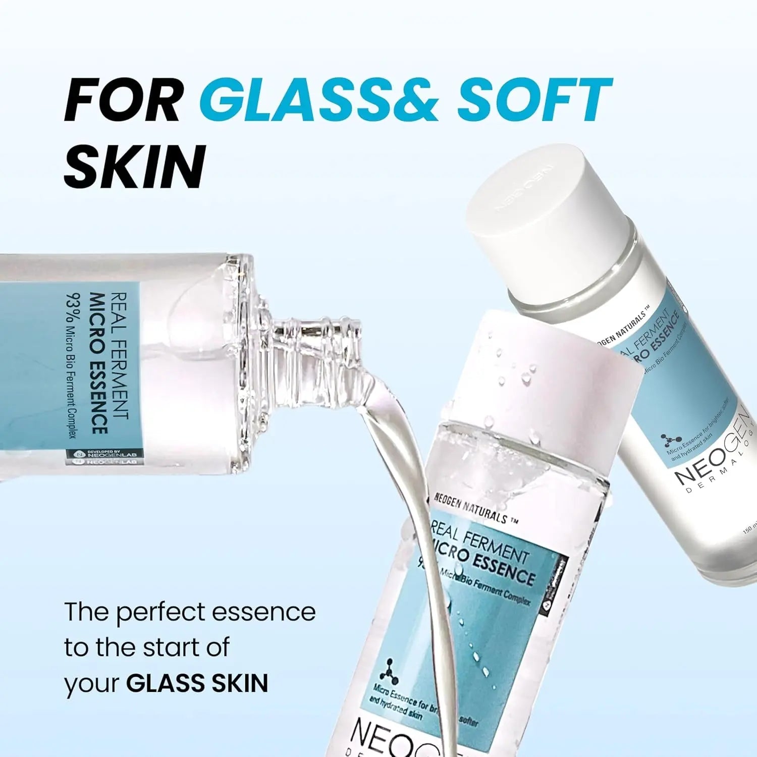 NEOGEN Dermalogy Real Ferment Micro Essence - 93% Fermented First Essence Toner with Bifida & Sake Rice for a Dewy, Glass-Skin Glow, Hydrating Korean Skincare, Korean Skin Care 5.07 Oz (150Ml)