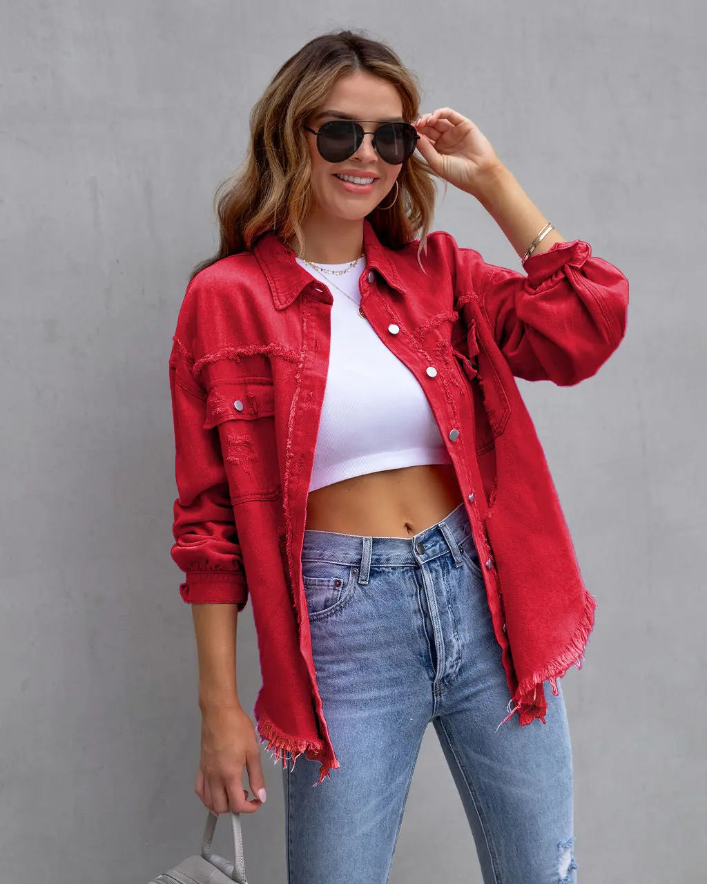 Fashion Ripped Shirt Jacket Female FitiqueFit