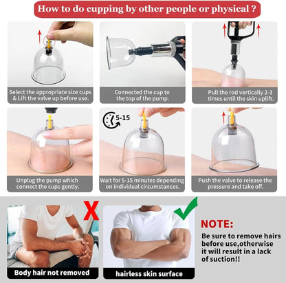 Cupping Set, 32 Cups Cupping Kit for Massage Therapy, Professional Chinese Therapy Set for Back Massage, Pain Relief