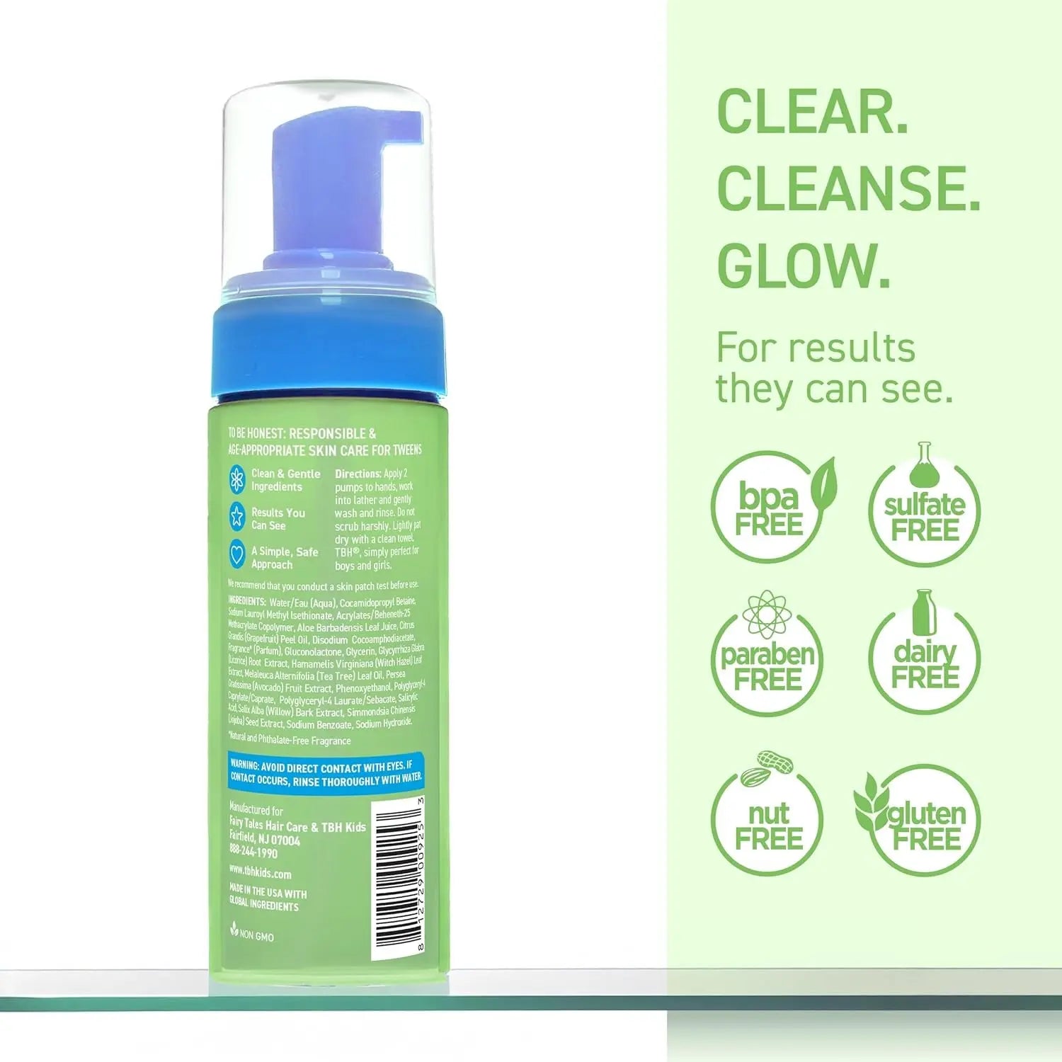 Kids Spot Foam Face Wash – Gentle Daily Cleanser for Preteens & Teens – Salicylic Acid & Willow Bark for Oily & Sensitive Skin – Sulfate & Paraben-Free – 5.5 Oz