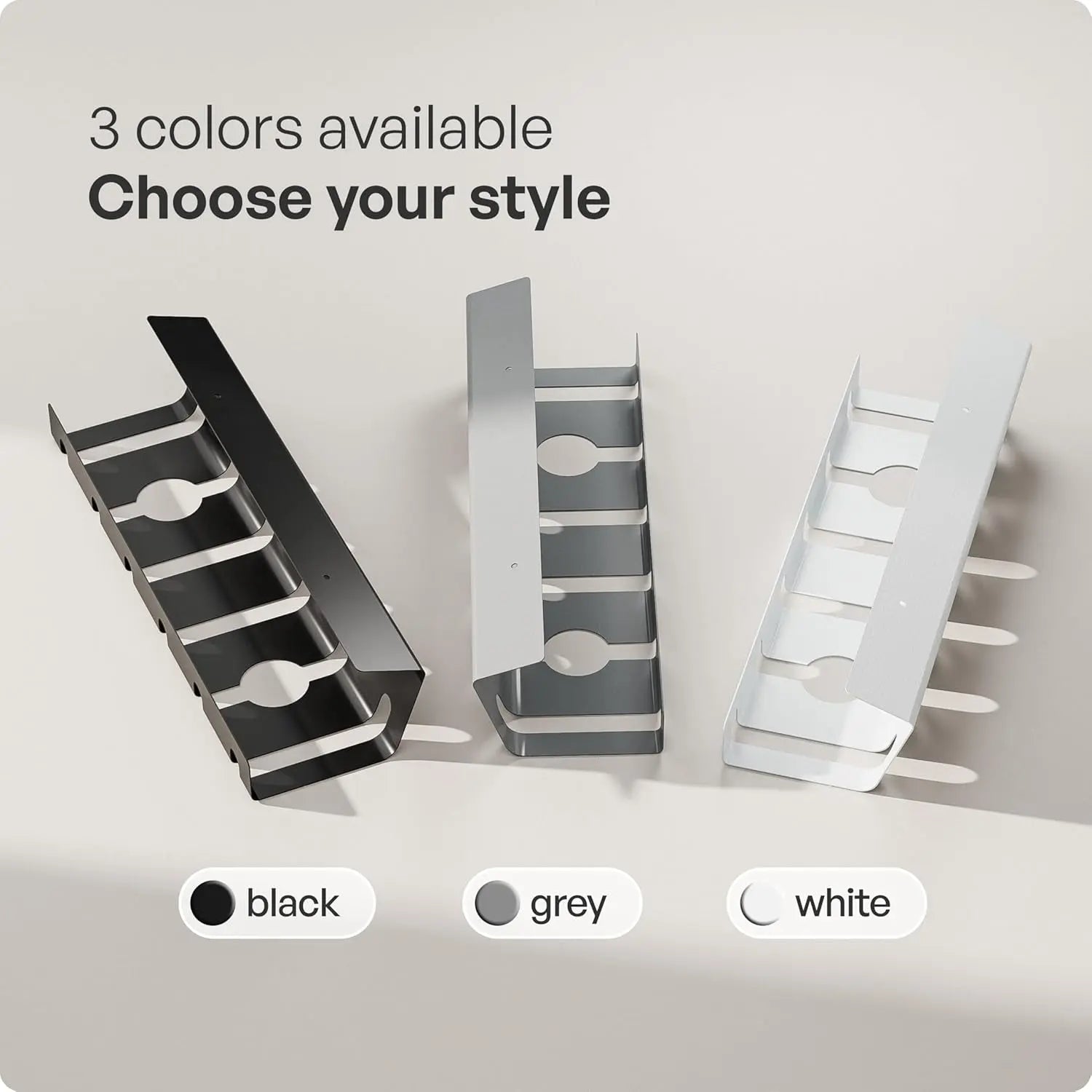 Cable Management under Desk for Easy Mounting Under-Table I Set of 3 - with 10X Cable Ties I Desk Organizer for Office/Home Office Table Thoughtful Cable Tray Holder