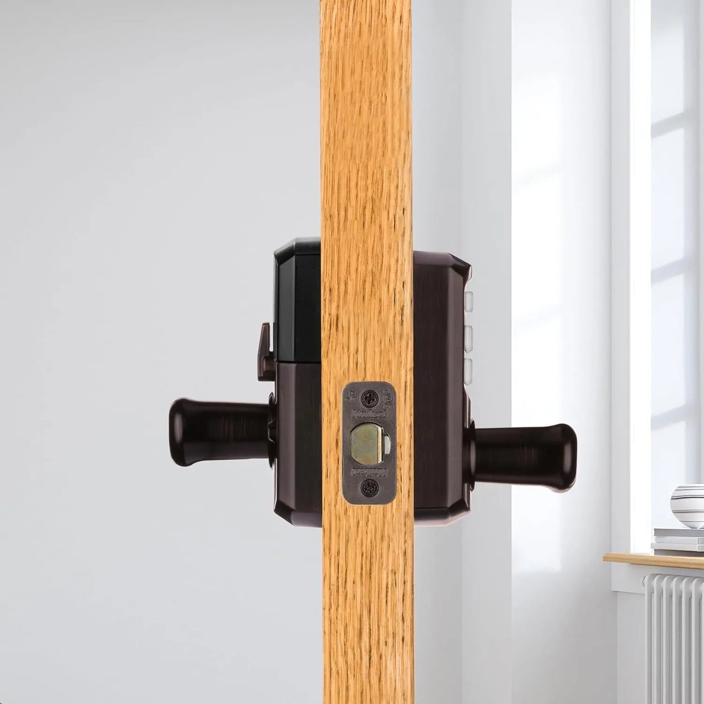 Kwikset Smartcode 917 Keypad Keyless Entry Traditional Residential Electronic Lever Deadbolt Alternative with Tustin Door Lever and Smartkey Security, Venetian Bronze