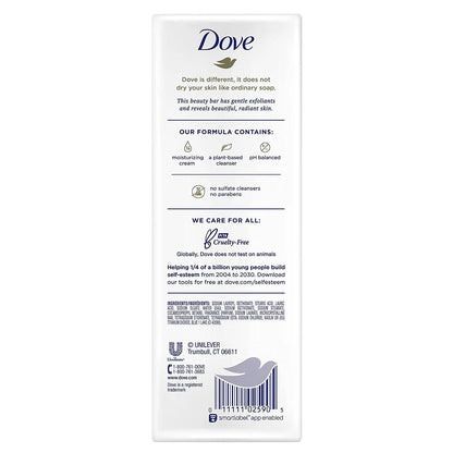 Dove Beauty Bar More Moisturizing than Bar Soap Gentle Exfoliating with Mild Cleanser for Softer and Smoother Skin 3.75 Oz Pack of 14