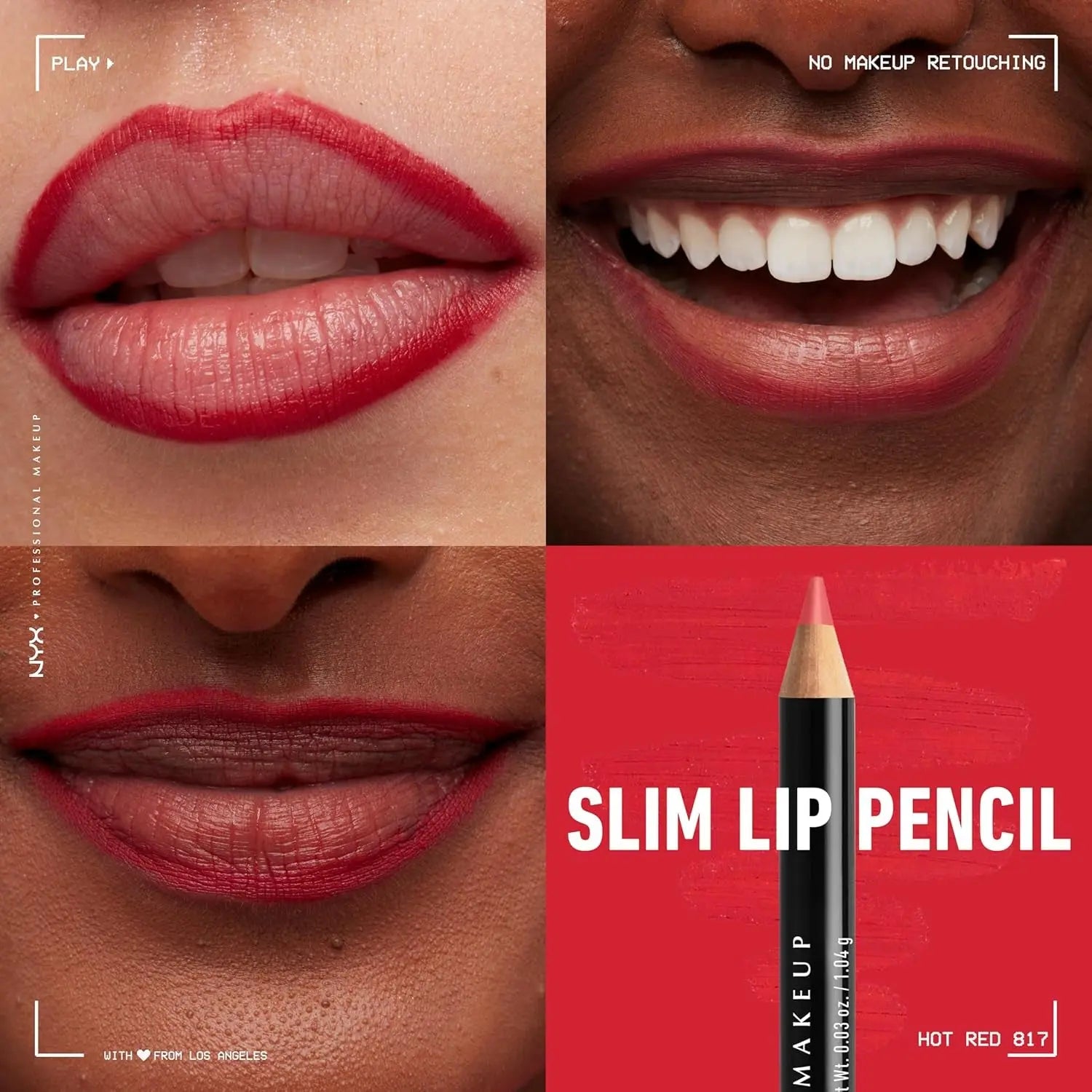 NYX PROFESSIONAL MAKEUP Slim Lip Pencil 2-Pack - Nude Pink & Hot Red