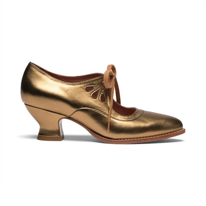 Gibson Edwardian Leather Shoes (Antique Gold) American Duchess