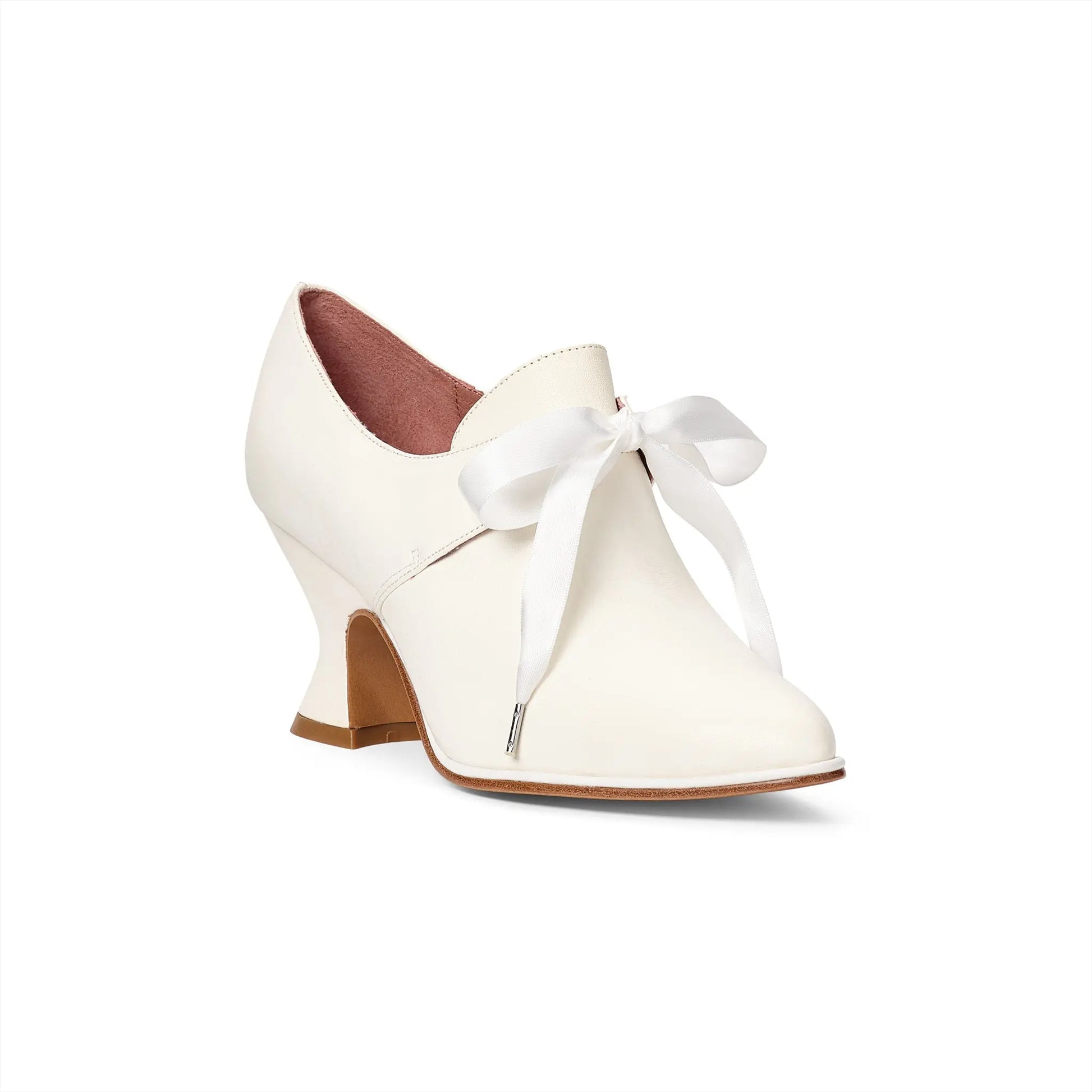 Pompadour 18th Century Leather Shoes (Ivory) American Duchess